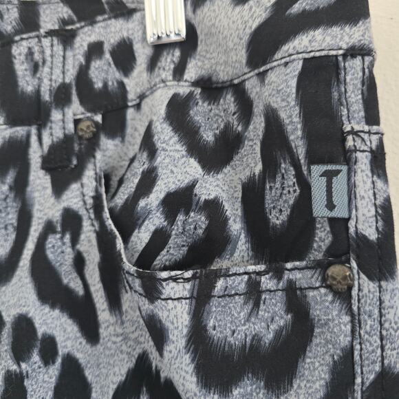 Tripp NYC Womens Leopard Skinny Stretch Pants Size 15/ 32 inch Y2K Emo Grunge - Picture 2 of 10